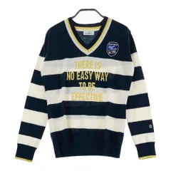 サイズ：M MUNSING WEAR マンシングウェア  ニットセーター ウール混 ボーダー柄 ネイビー系 [240101782529] ゴルフウェア レディース ストスト