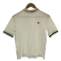 フレッドペリー FRED PERRY カットソー 半袖 ハイネック ロゴ EUR38 白 ホワイト /GG