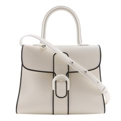 【DELVAUX】デルヴォー ブリヨンMM 2WAYショルダー パイピング カーフ 白 レディース ハンドバッグ