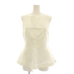 マルニ MARNI ノースリーブ ブラウス ペプラム リネン混 38 白 ホワイト 無地 16TTMAT34A00TL234-00W01 YM