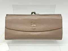IL BISONTE イルビゾンテ 長財布 がま口 小銭入れ付き ベージュ レザー