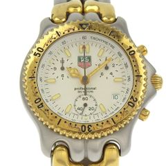 【TAG HEUER】タグホイヤー セル CG1120-0 ステンレススチール ゴールド クオーツ クロノグラフ メンズ ホワイト文字盤 腕時計