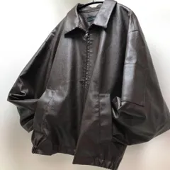 UNIIT ユニット メンズ 合皮レザージャケット ブラウン Mサイズ ジップアップ オーバーサイズ 革ジャン風 ブルゾン 260917-3A