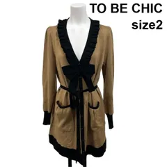 ◆ トゥービーシック TO BE CHIC ニットカーディガン トップス 長袖 Vネック ウエストリボン 毛 2 M 9号 レディース S6L215