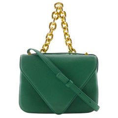【BOTTEGAVENETA】ボッテガヴェネタ マウント エンベロープ 2WAYチェーンショルダー レザー 緑 レディース ショルダーバッグ