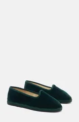 スカロッソ レディース シューズ サンダル ローファー SCAROSSO Valentina Loafers Green Velvet グリーン