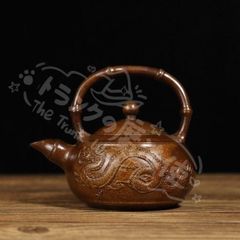 새해 선물 구리 세공 용봉 제상 거품 차 항아리 제량 항 다 도구 장식품 공예품 미술품 입상 CZW1207P864