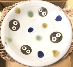 재이용 지브리 미술관 한정 야치문 크로스케 5치수(약 15cm) 접시 이웃집 토토로