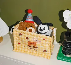 収納バスケット 大容量 コスメ収納 小物整理 かわいい バイカラー 家庭用 携帯用