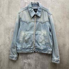 ▽ MUSINSA STANDARD ムシンサスタンダード ダブルジップ Gジャン デニムジャケット 韓国発 M 青 ◇■ メンズ
