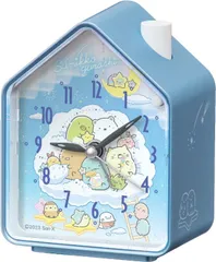 【特価セール】セイコークロック(Seiko Clock) 目覚まし時計 すみっコぐらし 薄青パール 110×86×63mm CQ166L