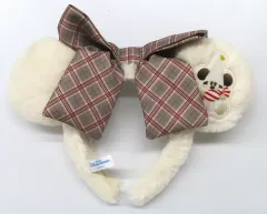 【中古】アクセサリー(非金属) ミニーマウス(白いリルリンリン/チェックリボン) カチューシャ 「ディズニー・クリスマス2024」 東京ディズニーリゾート限定