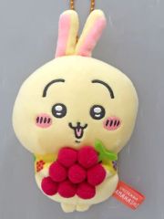 [중고]키링 토끼(포도) 봉제인형 키체인 [치이카와 왠지 작고 귀여운 녀석] 야마나시 한정