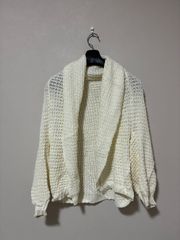 ☆521☆ 【新品】E hyphen 2way ざっくりニットボレロカーディガン 透かし編み　F No.20141D72000