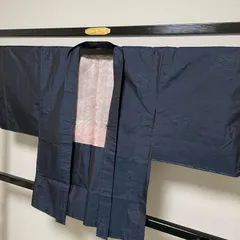 本場大島紬 羽織 藍泥染 上品な飛び柄 着物 正絹 X-329