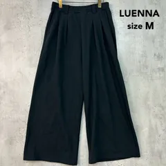 LUENNA ルエナ M 2-Tuck Wide Sweat Pants 2タックワイドスウェットパンツ ブラック イージーパンツ ワイドパンツ タックパンツ ボトムス スエット ウエストゴム オーバーサイズ モノマート ★ ◇■ ◆■