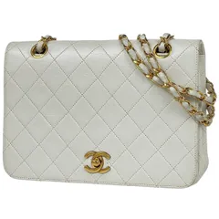 シャネル CHANEL ショルダーバッグ マトラッセ シングルフラップ ココマーク レザー ホワイト A03568 レディース 【中古】
