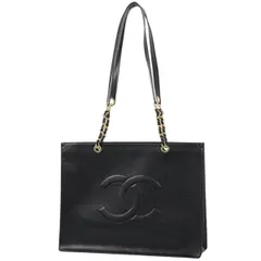 シャネル CHANEL トートバッグ ココマーク キャビアスキン ブラック レディース 【中古】