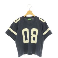 グリーンバター GREEN BUTTER 26SS NO 08 RUGBY TEE Tシャツ journal standard取り扱い カットソー ラグビーT Vネック プリント 半袖 紺 ネイビー /HS ■OS