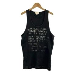 ディーゼル DIESEL タンクトップ リブ プリント XL ブラック /MY ■OS ■GY09
