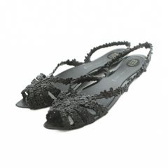メリッサ melissa フラワーモチーフサンダル ポインテッドトゥ 35 23.5-24.0cm 黒 ブラック /MI ■OS