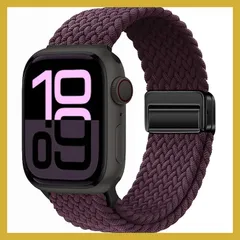 【SQHYWJ】コンパチブル アップルウォッチ バンド ナイロン 磁気式 42mm(Series 10) 41mm 40mm 38mm 段階調整 金属バックル メンズ レディース 兼用 通気性 伸縮性 柔軟性 Apple Watch Seriesに対応 9 8