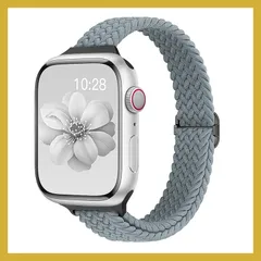 For アップルウォッチ バンド 編み込み 40mm 41mm 42mm 38mm 46mm 44mm 45mm 49mm レディース メンズ 伸縮性 ソロループ ナイロン 薄型 通気 細幅 柔軟 防汗 無段階調整 スキニーベルト Apple Watch バン
