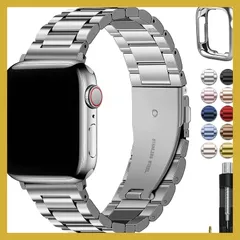 アップルウォッチ バンド for Apple Watch 42mm(S11/10) ステンレス 保護ケース付き スターライト