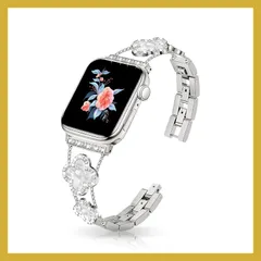 HinZann アップルウォッチ バンド レディース Apple Watch 38mm 40mm 41mm 対応 キラキラ 四つ葉 - スターライト
