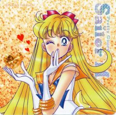 [Used] Magnet - Sailor Venus Magnet Sheet - "Pretty Guardian Sailor Moon x Meiji" Fruit Gummy (Unshu Mandarin Orange Flavor) Purchase Bonus Item