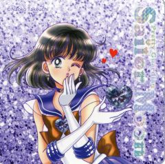 [Used] Magnet - Sailor Saturn Magnetic Sheet - "Pretty Guardian Sailor Moon x Meiji" Garbo Strawberry Pocket Pack Purchase Bonus