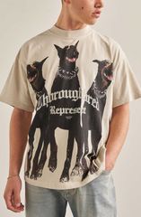 リプレゼント メンズ トップス Tシャツ コットン グラフィック Representhoroughbred Oversize Cotton Graphic TShirt Vintage White ホ