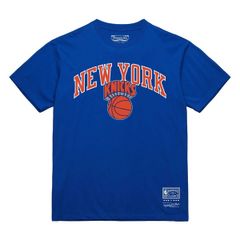 ミッチェルネス メンズ トップス Tシャツ ヴィンテージ ロゴ Mens Mitchell Ness Blue New Yorknicks Hardwood Classics Vintage Logo