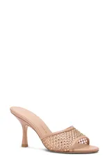 スチュアート ワイツマン レディース シューズ パンプス サンダル メッシュ トール Stuart Weitzman Bareitall Shine Mesh Sandal Adobe