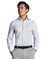 チャールズティリット メンズ トップス シャツ Charles Tyrwhitt NonIron Twill Fine Stripe Shirt Indigo Blue インディゴ