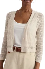 シーソルトコーンウォール レディース アウター ニット・セーター コットン カーディガン Seasalt Cornwall Sweet Day Pointelle Organicotton Cardi