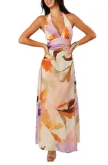 ペタルアンドパップ レディース トップス ワンピース フラワー柄 マキシ フラワー ホルター Petal Pup Marie Floral Halter Maxi Dress MULTI マルチカラー