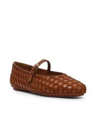 アンクライン レディース シューズ パンプス Anne Klein Womens Connie Woven Mary Jane Ballet Flats Cognac