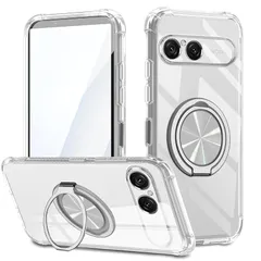 【新品】 対応 Xperia 10 viii ケース エクスペリア 10 viii カバー リング付き 360° 回転スタンド 縦横兼用 透明シェル