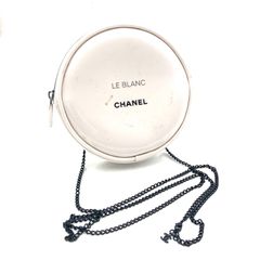 CHANEL シャネル LE BLANC ノベルティ ココマーク付きチェーンショルダーポーチ ミニショルダーバッグ ラウンド 円形 PVC ホワイト×ブラック 肩がけ レディース