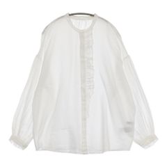 JOURNAL STANDARD LUXE ハイツイストガーゼ Wフリルブラウス インド製 定価16500円 ブラウス シャツ 25SS ホワイト レディース ジャーナルスタンダード ラックス【中古】6-0904M♪