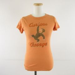 고장·부품용 フード JUNK FOOD Tシャツ 半袖 おさるのジョージ オレンジ S *A366