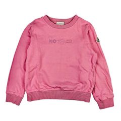 良品★MONCLER★モンクレール【SWEATSHIRT】ガールズ ブランドアイコンワッペン付き エンボス加工ブランドロゴデザイン クルーネック スウェット 2023年モデル (8A/130㎝) チルドレン カジュアル 秋冬服 子供服 アウター トレーナー