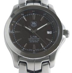 OH済 箱付 TAG HEUER タグホイヤー リンク デイト WJF5112 ブラウン文字盤 自動巻き メンズ
