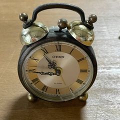CITIZEN シチズン 手巻き 置き時計 目覚まし時計 2ベル 昭和レトロ クラシック
