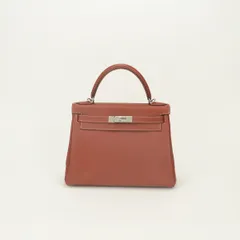 エルメス HERMES ケリー28 ヴェルソ バッグ トートバッグ エプソン ブリック Brique フー Feu レッド Red オレンジ Orange 赤 シルバー金具 ハンドバッグ バイカラー ヴォーエプソン