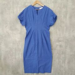 simplicite シンプリシテェ リネン混Vネックワンピース サイズ不明 ブルー系 ラ・ヴェリタ古着 260818-2014 レディース 夏 ファスナー仕様