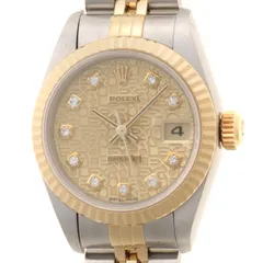 ROLEX ロレックス デイトジャスト 新10PD JB 69173G 腕時計 イエローゴールド シャンパンホリコン/新10PD レディース 箱あり【中古】205