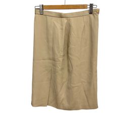  GIORGIO ARMANI ジョルジオアルマーニ　膝丈　タイトスカート　スリット入り　ベージュ　レディース　サイズ42 XL【RE395】