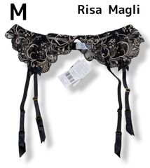 Risa Magli Reine ガーターベルト 黒 金 刺繍 ストーン M